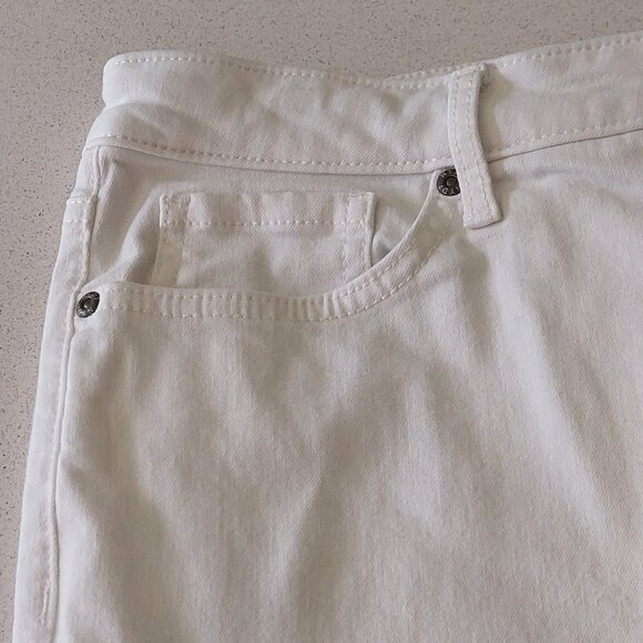 NYDJ LiftXTuck Technology White Wide-Leg Ankle Denim Jeans -Women's Size 14 - Picture 6 of 14